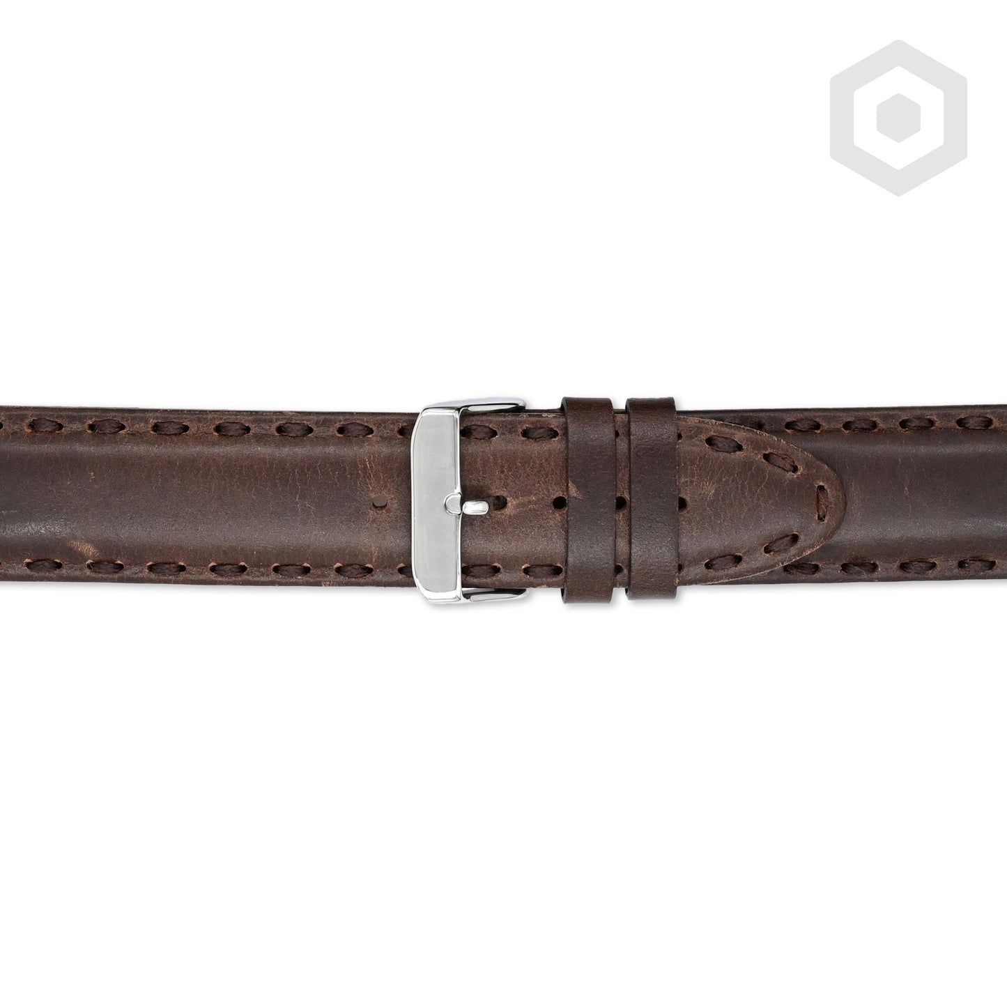 Italian Hand Stitched Leather Watch Strap (Brown)