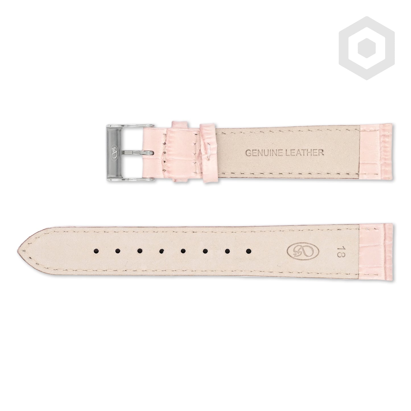 Shiny Italian Croco Patten Leather Strap (Pink)