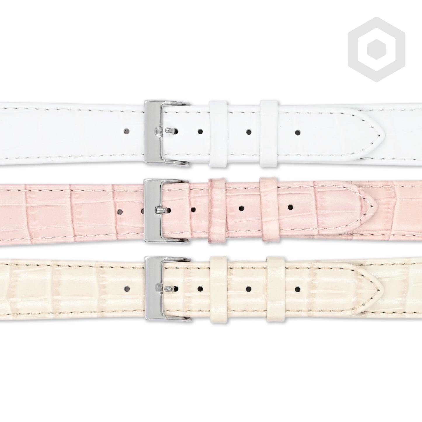 Shiny Italian Croco Patten Leather Strap (Beige)