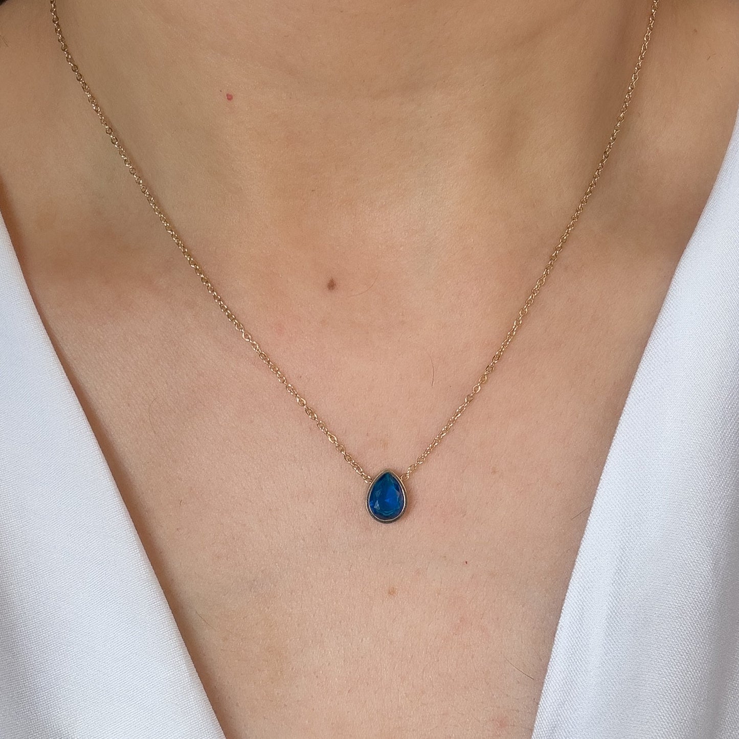 Blue Water Drop Necklace