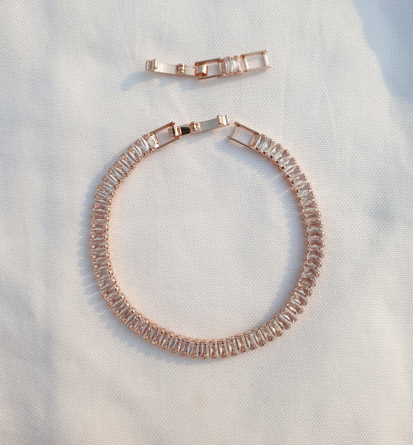 Baguette Tennis Bracelet (Rose Gold)