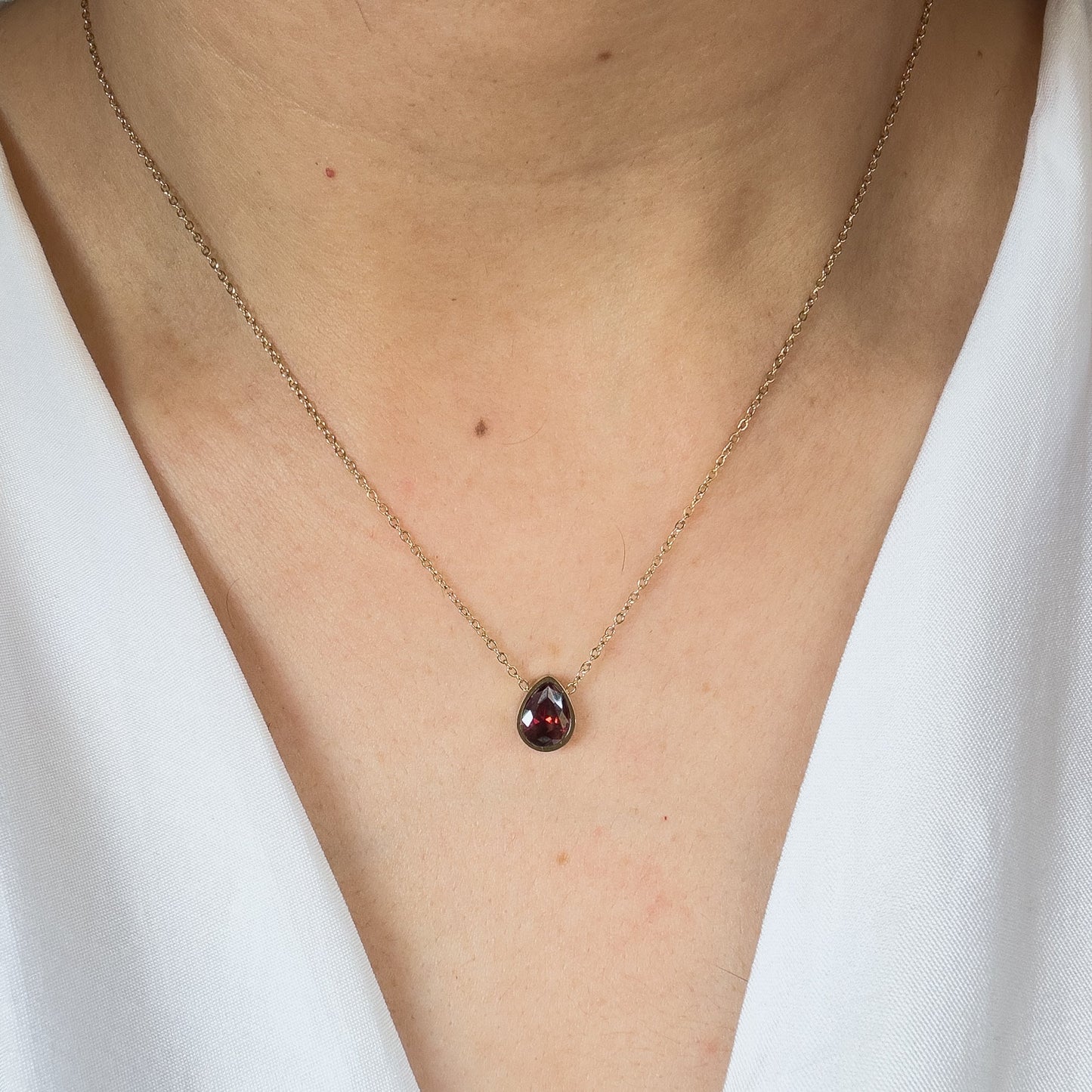 Maroon Water Drop Necklace