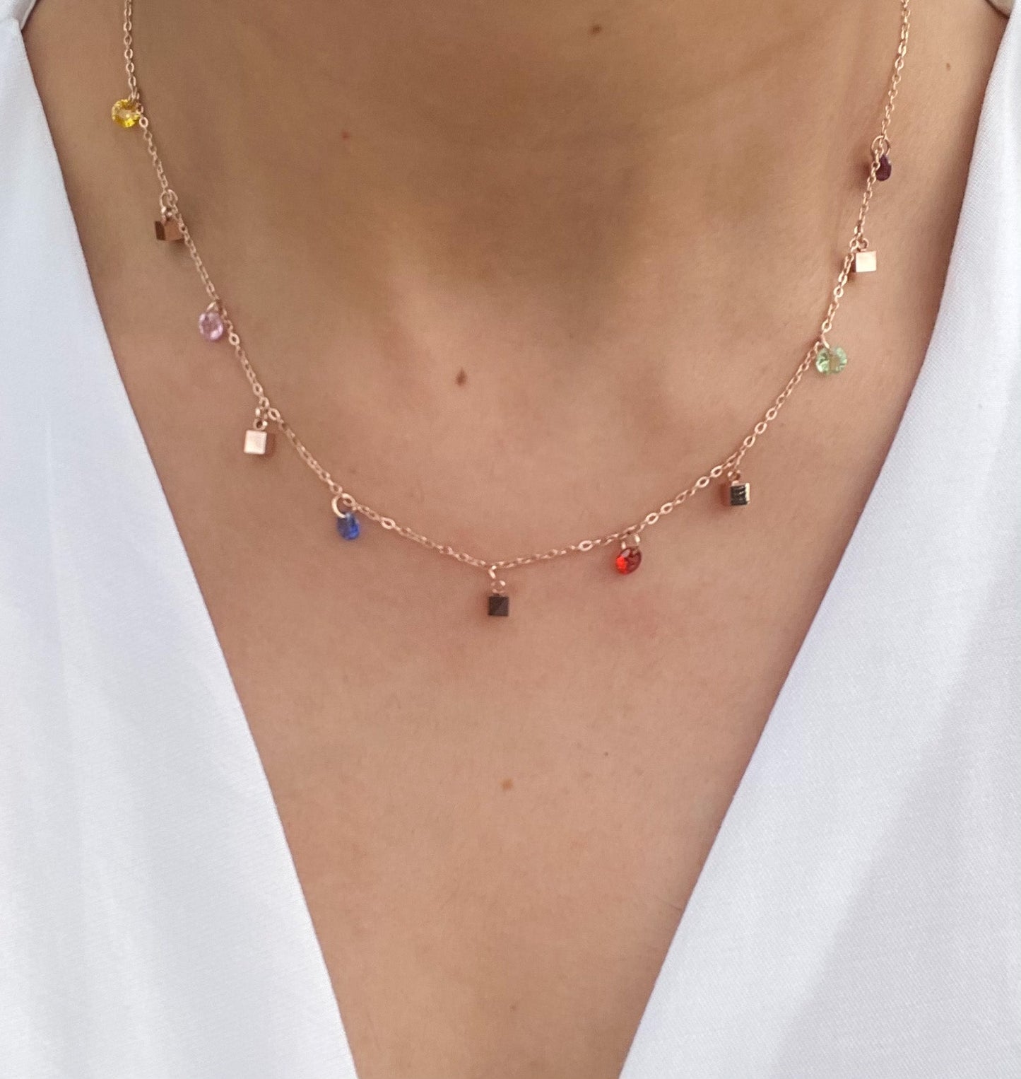 Crystal Rainbow Drop Necklace