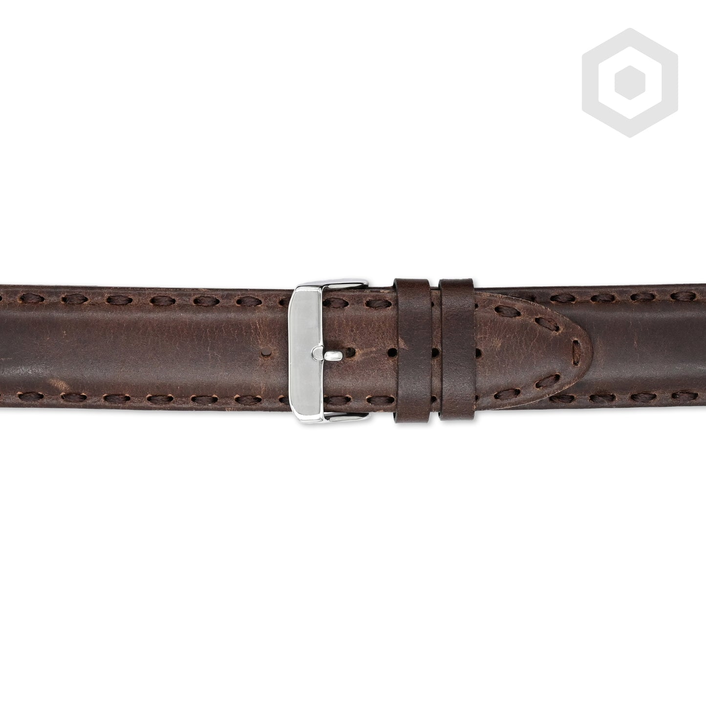 Italian Hand Stitched  Leather Watch Strap (Brown)