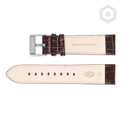 Shiny Italian Croco Patten Leather Strap (Brown)