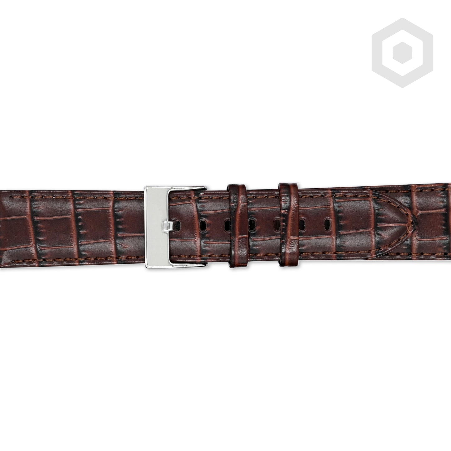 Shiny Italian Croco Patten Leather Strap (Brown)