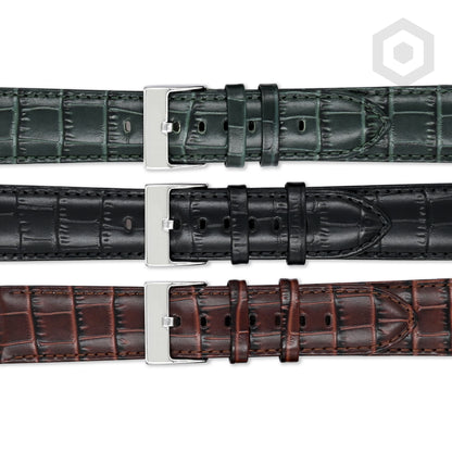 Shiny Italian Croco Patten Leather Strap (Brown)