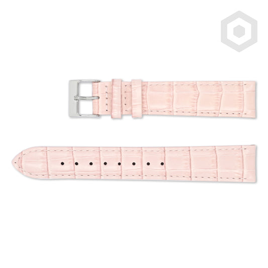 Shiny Italian Croco Patten Leather Strap (Pink)