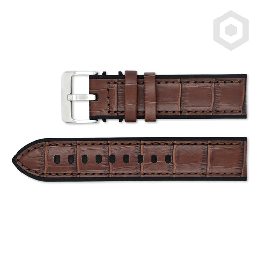 Sporty Croco Leather With Silicon Lining (Brown)