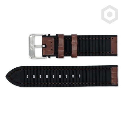 Sporty Croco Leather With Silicon Lining (Brown)