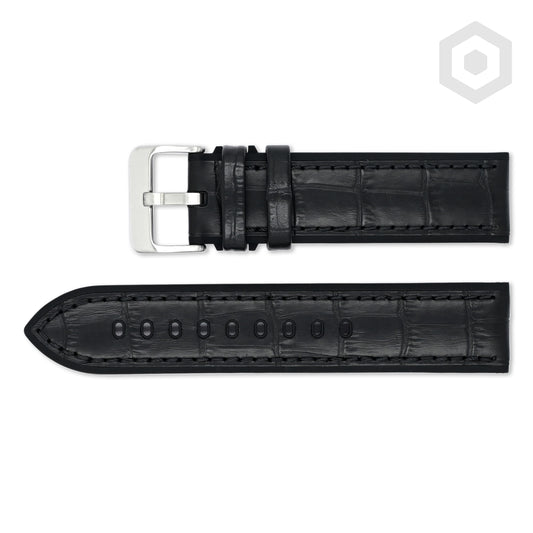 Sporty Croco Leather With Silicon Lining (Black)