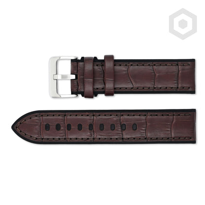 Sporty Croco Leather With Silicon Lining (Dark Brown)