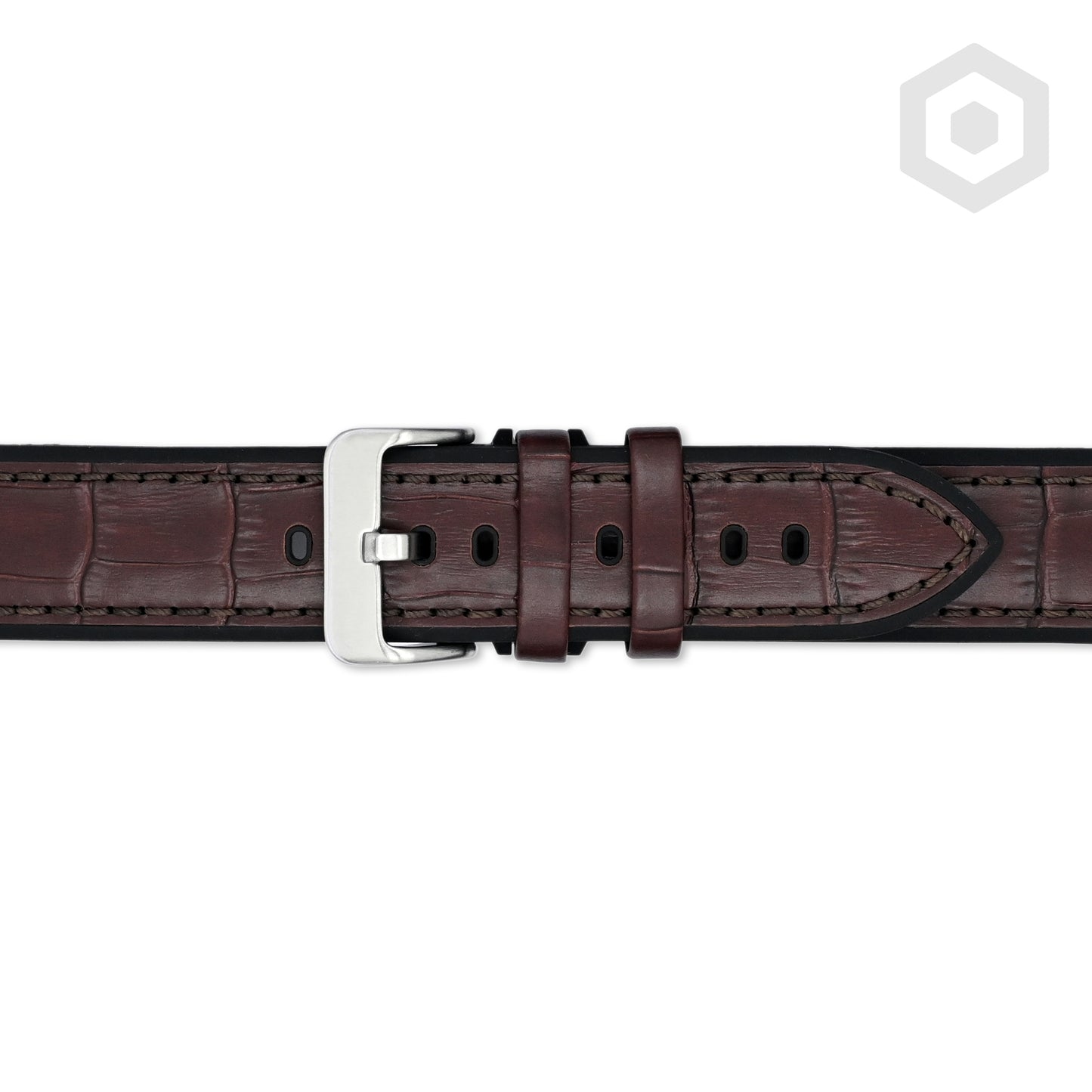 Sporty Croco Leather With Silicon Lining (Dark Brown)