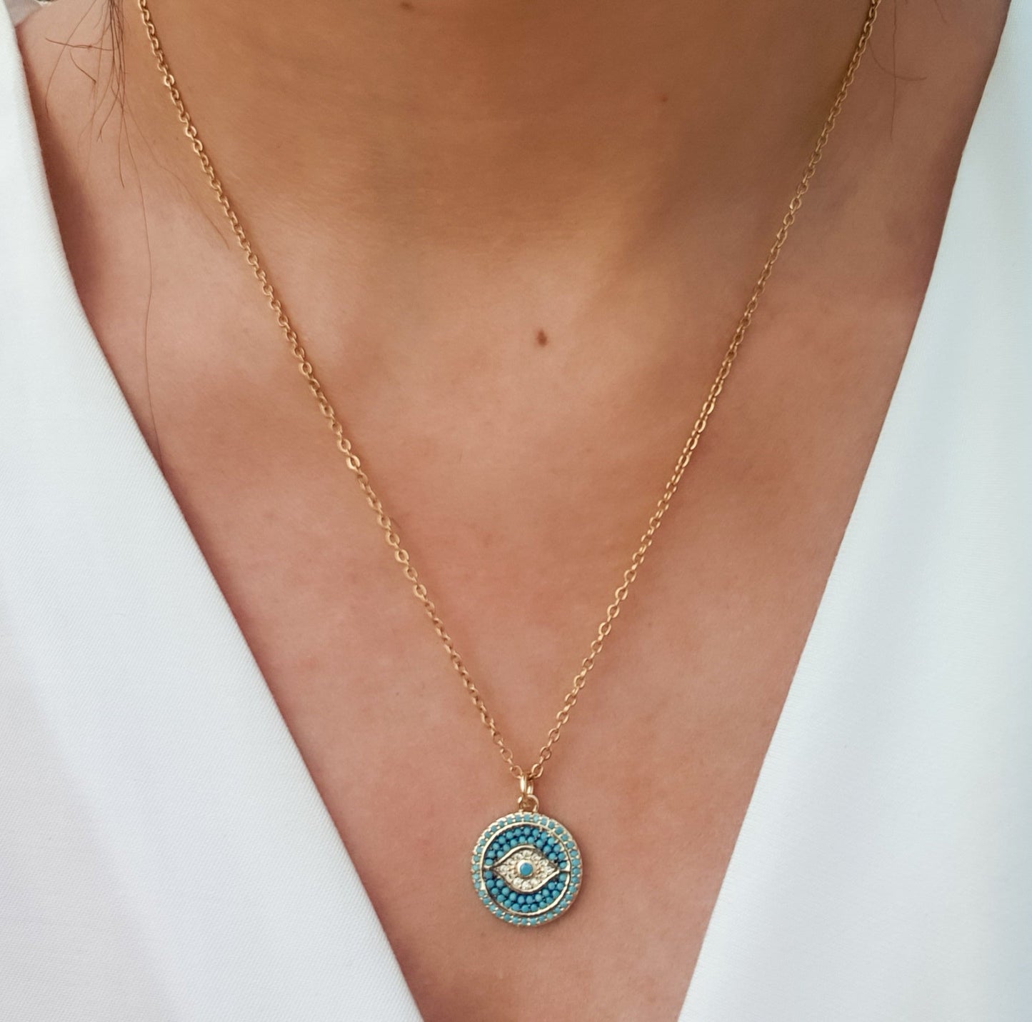 Turquoise Raylan Evileye Necklace