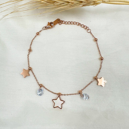 Stevie Star Charm Bracelet (Rose Gold)