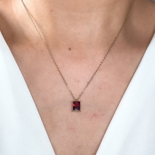 Maroon Bennie Necklace