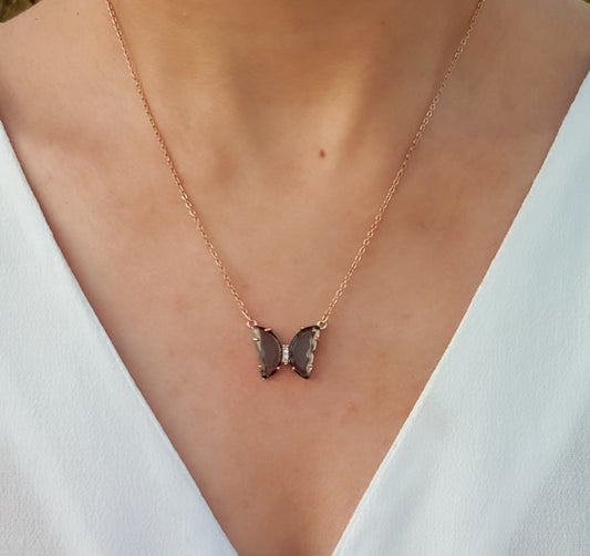 Black Butterfly Necklace