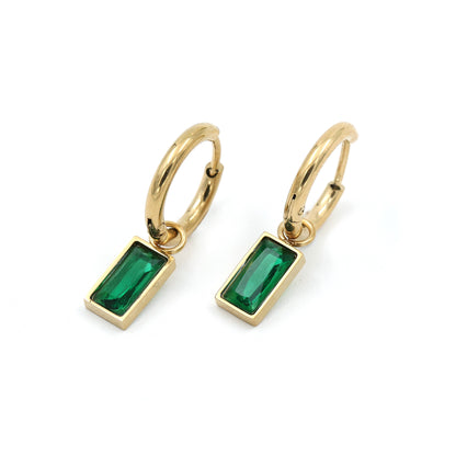 Macie Emerald Drop Hoops