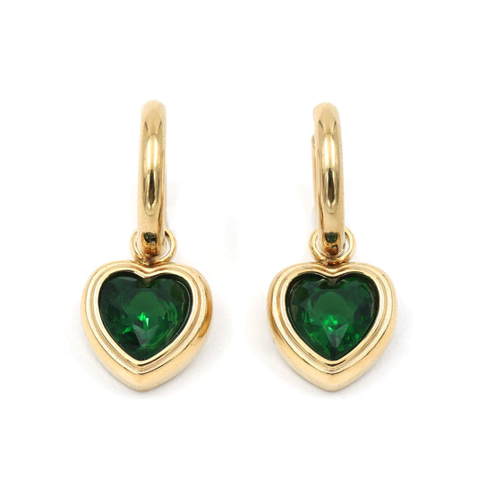 Millie Heart Hoops (Emerald)